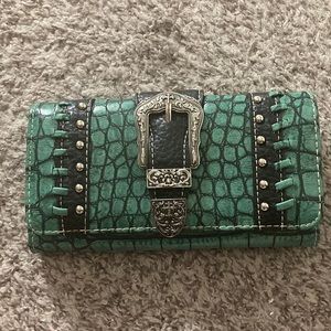 New, belt buckle, green/blue, pretty